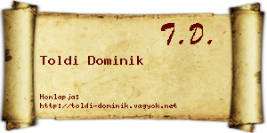 Toldi Dominik névjegykártya